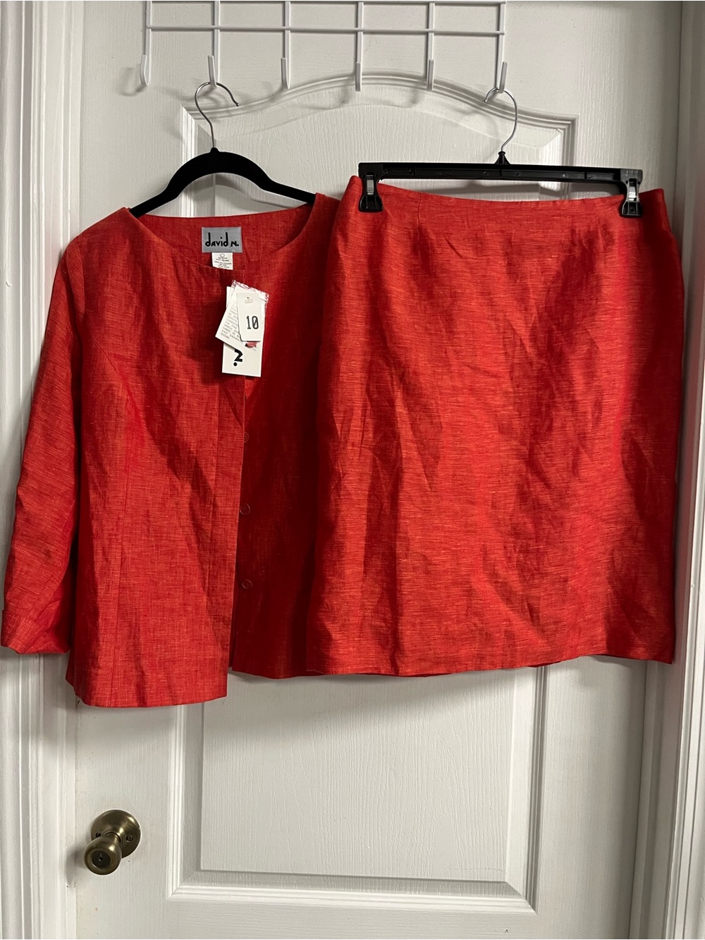 david n Vintage Linen Jacket & Skirt Set